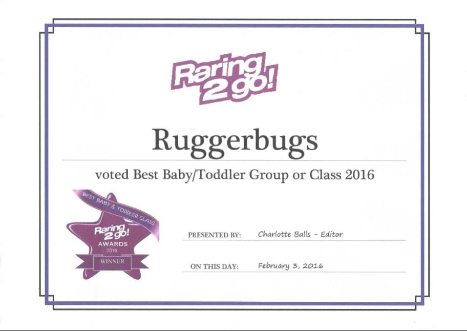 Ruggerbugs Winner of Raring 2 Go! Awards 2016