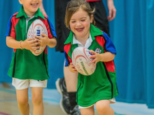 Ruggerbugs Ladybirds gives 3.5 years to School children a FUN and positive introduction to sport whilst enhancing their physical and social development.