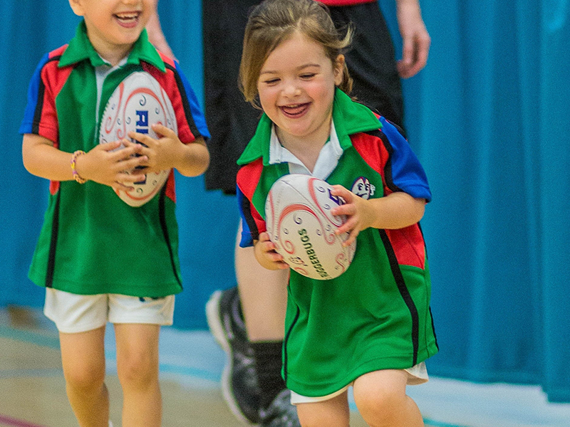 Ruggerbugs Ladybirds gives 3.5 years to School children a FUN and positive introduction to sport whilst enhancing their physical and social development.