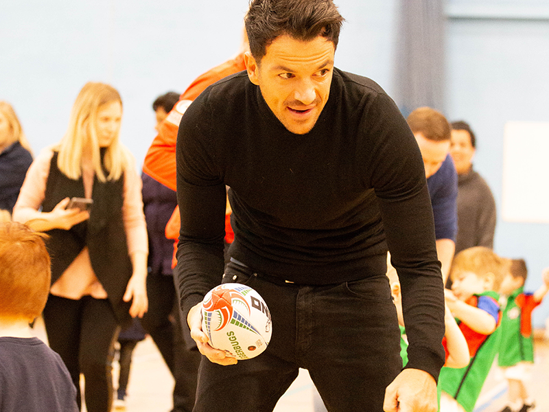 Peter Andre visiting Ruggerbugs